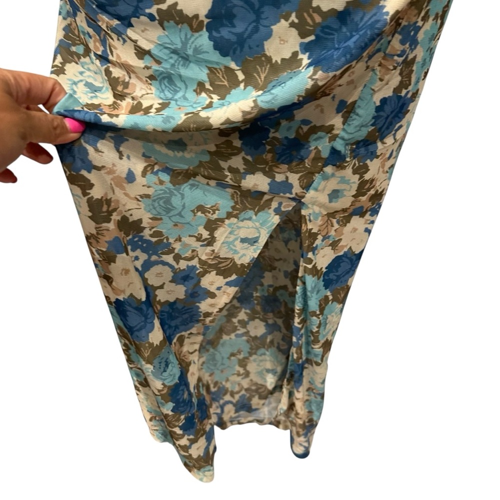 Free People | Long Live Printed Bodycon Dress or Slip Blue | Small New with Tag - Picture 10 of 16